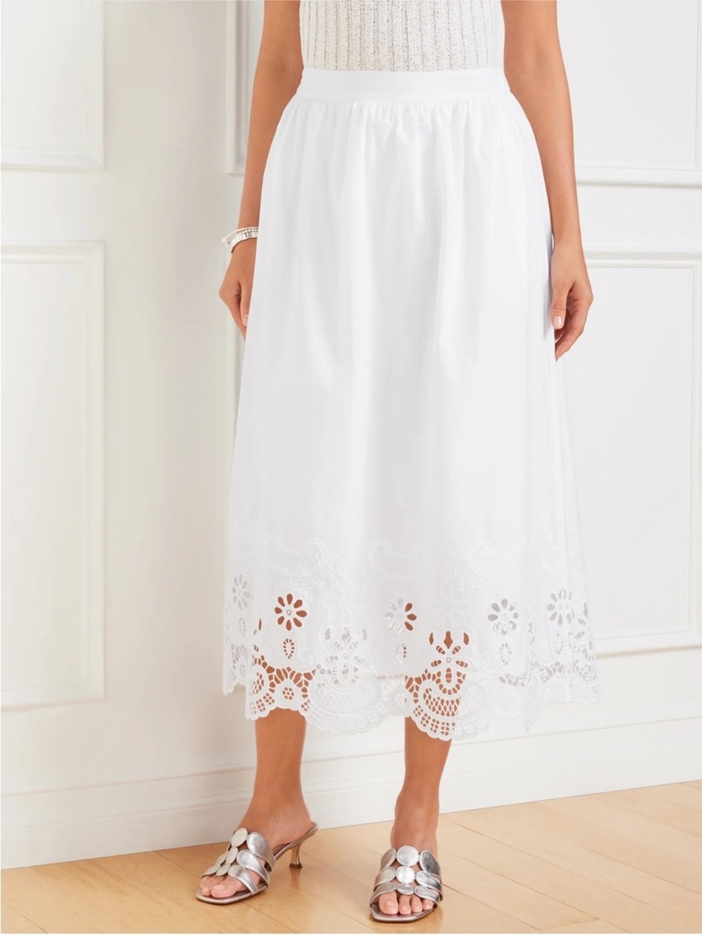 NWT Talbots poplin fit and flare midi skirt